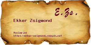 Ekker Zsigmond névjegykártya