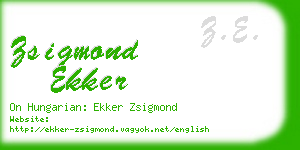 zsigmond ekker business card